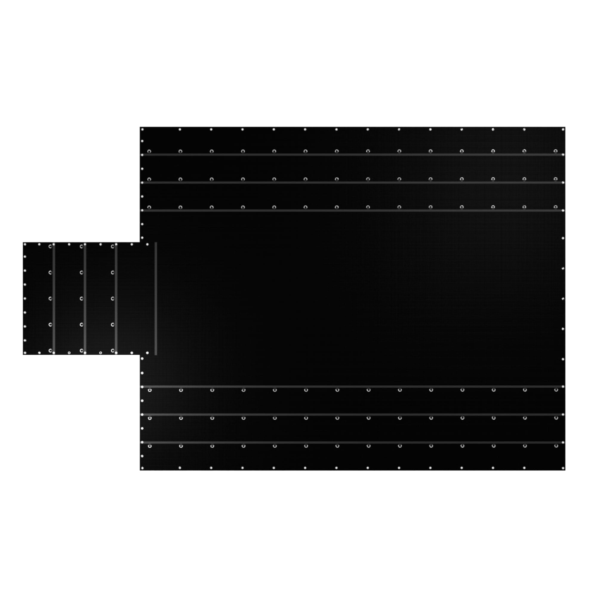 Plastic Fabric Solutions by Megaplast Lightweight 24x27 Flatbed 14 oz Lumber Tarp 8' Drop - Black Vinyl Waterproof Rip Stop Tarp for Cargo