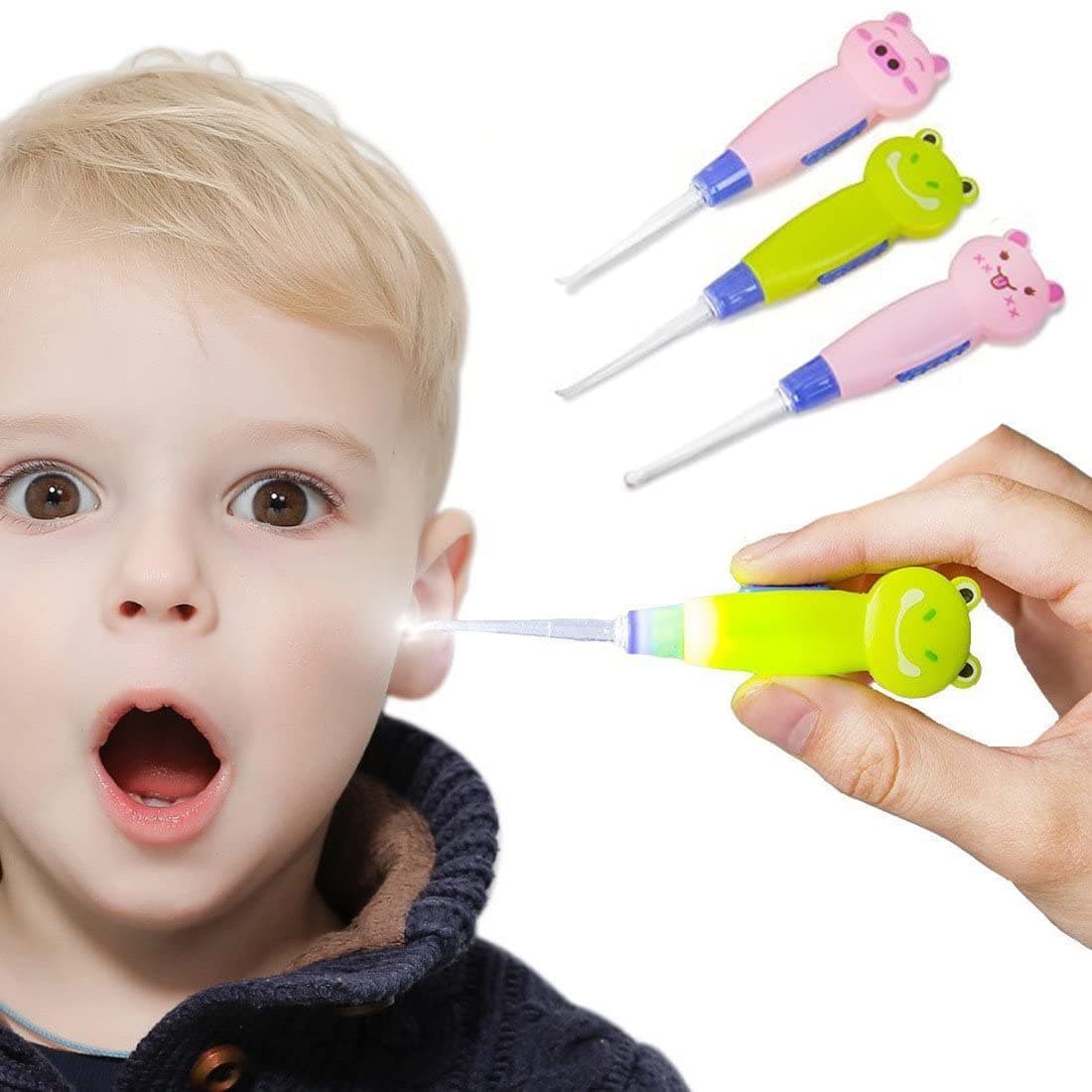 Ear Wax Removal Tool for Kids with LED Light, Remove Ear Wax with LED Light for Easy Access 2Pack