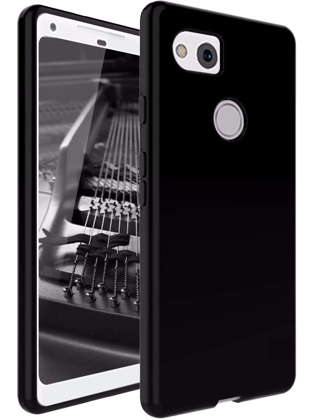 MuzzGoogle Pixel 2 XL Case Slim Scratch Resistant TPU Rubber Silicone Cover Black