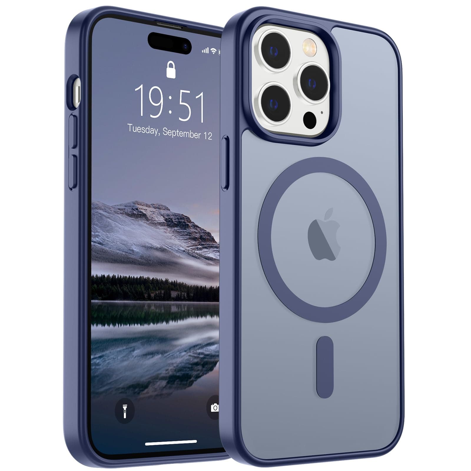 SUPFINE Magnetic for iPhone 14 Pro Case (Compatible with MagSafe) (Military Grade Drop Protection) Slim Translucent Matte Shockproof with Anti-Fingerprint Phone Case,Lavender Gray