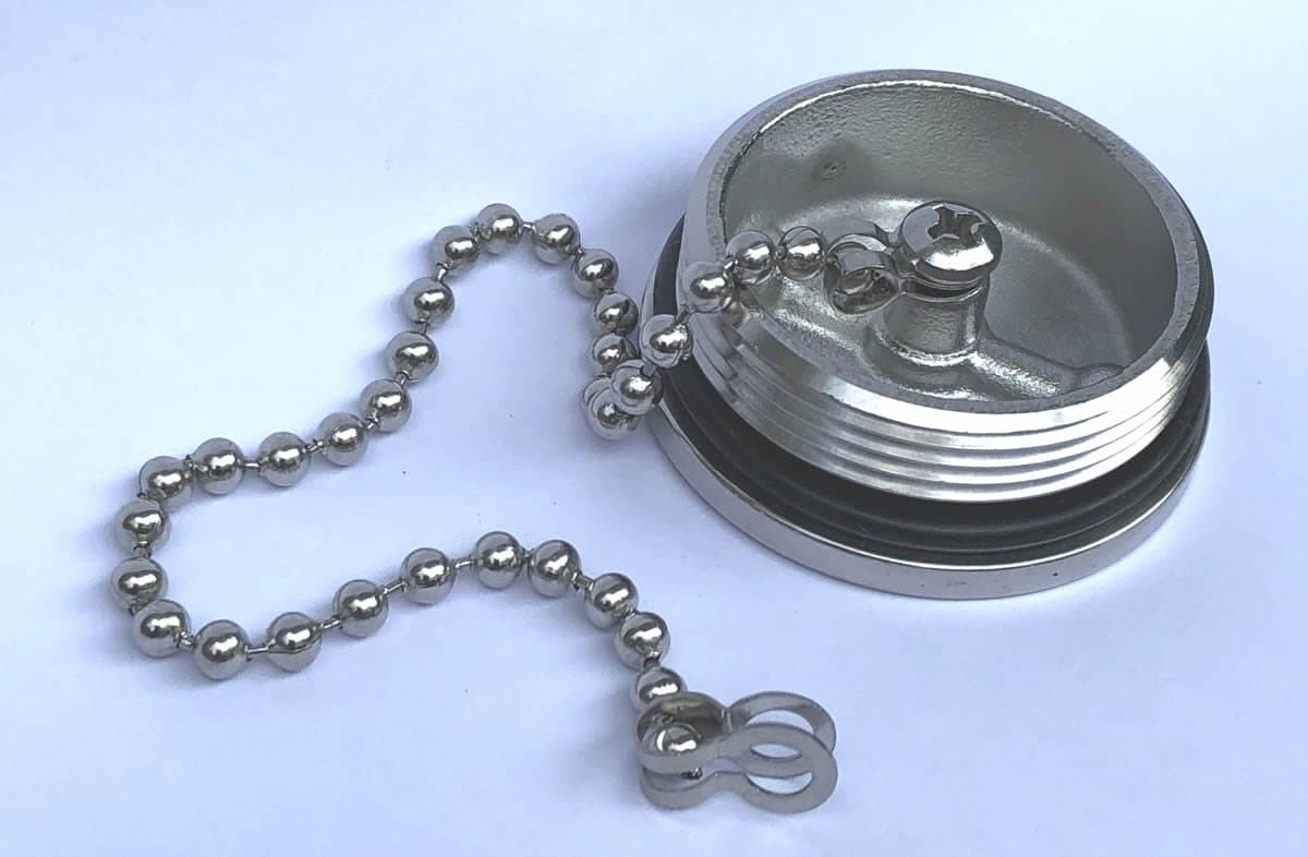 Marine Boat Replacement for Gas Cap Stainless Steel Deck Fill Filler Cap with Chain,1.5 inch