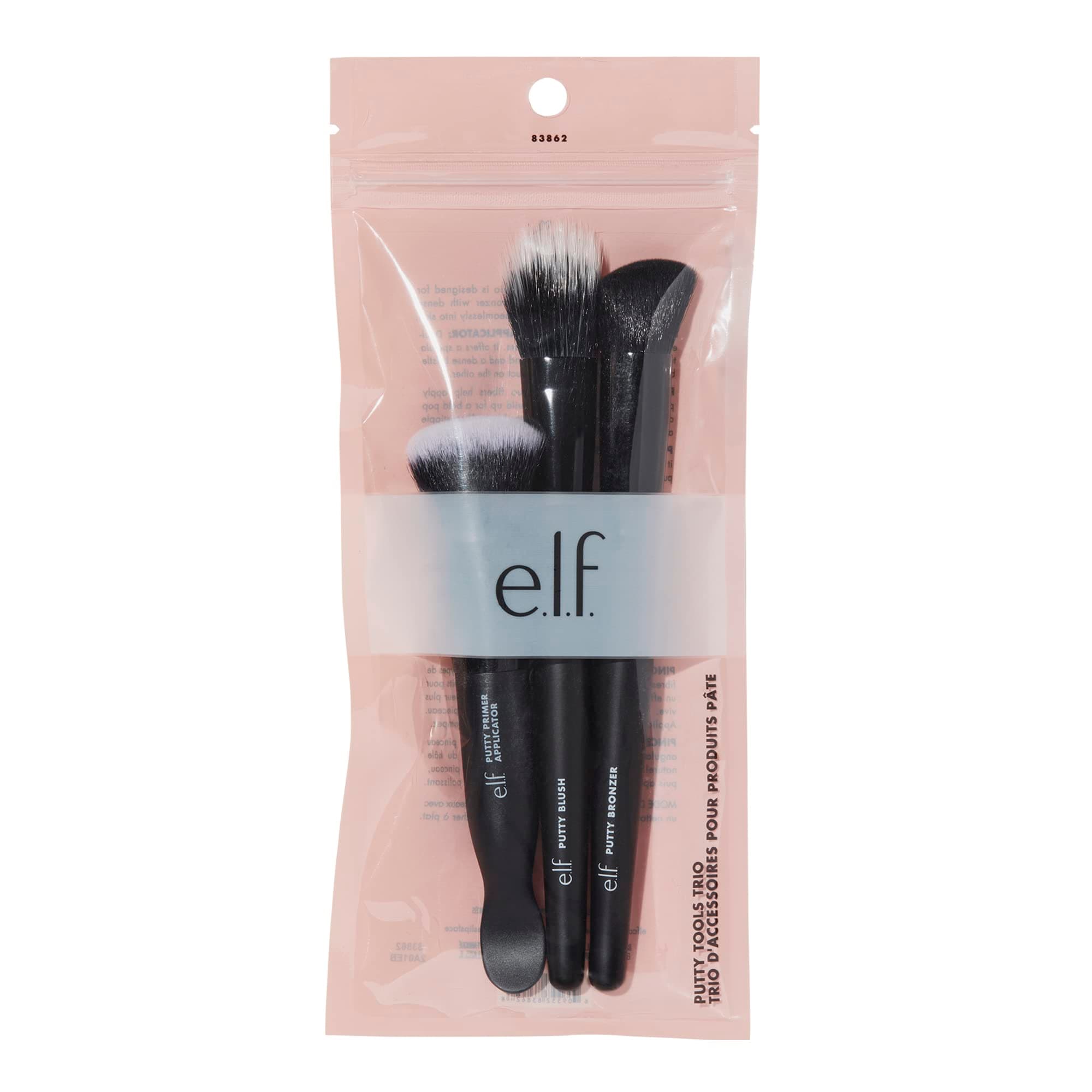 Putty Tools Trio, Set Of 3 Face Makeup Brushes For Putty Products, Helps You Easily Blend Putty Primer, Blush Vegan & Cruelty-Free Black Color