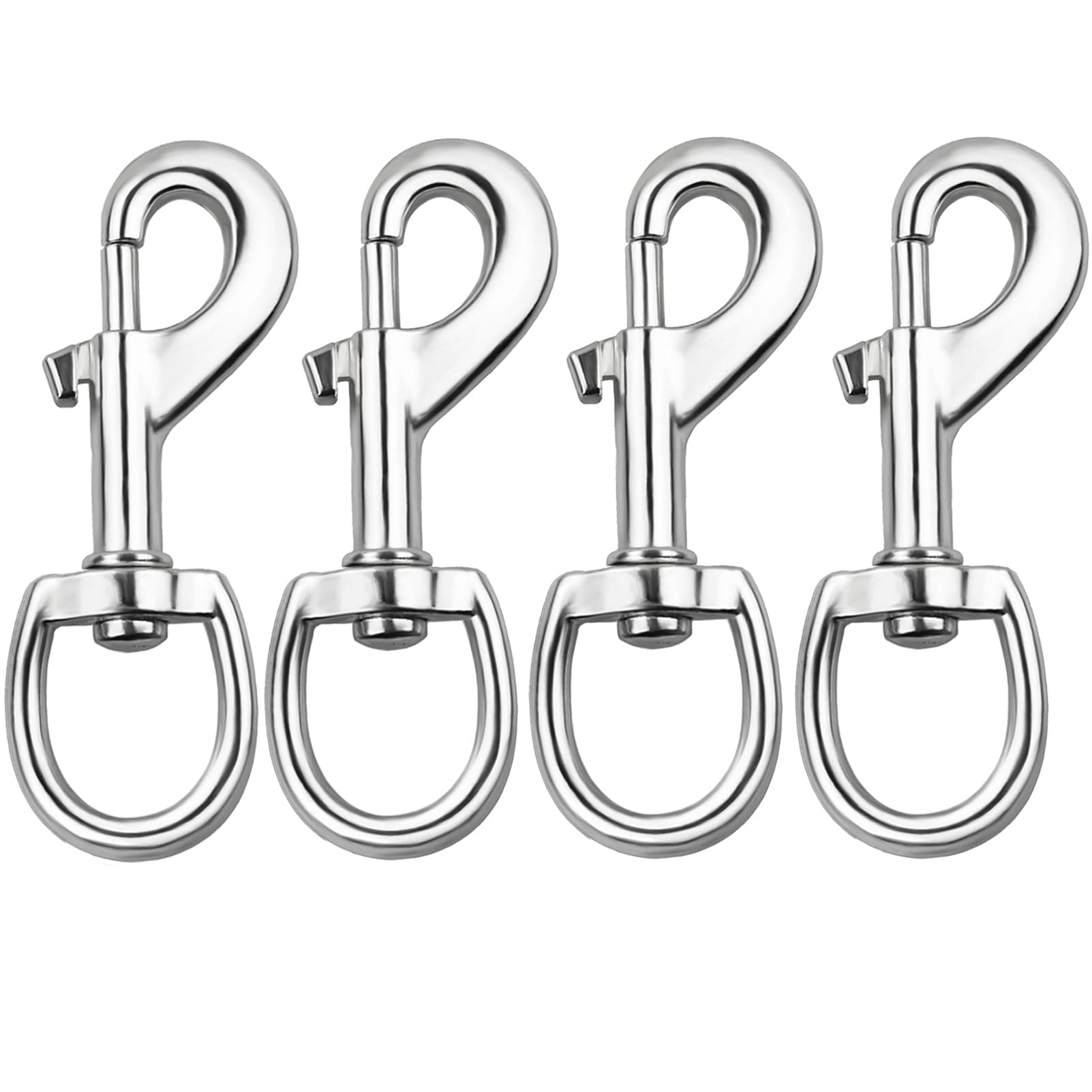 4 Pcs 3.5" Flag Swivel Snap Hooks Flagpole Accessories - Heavy Duty Eye Bolt Clips for Pet Leash, Key Chain or Clothlines Tarp - Nickel Plated