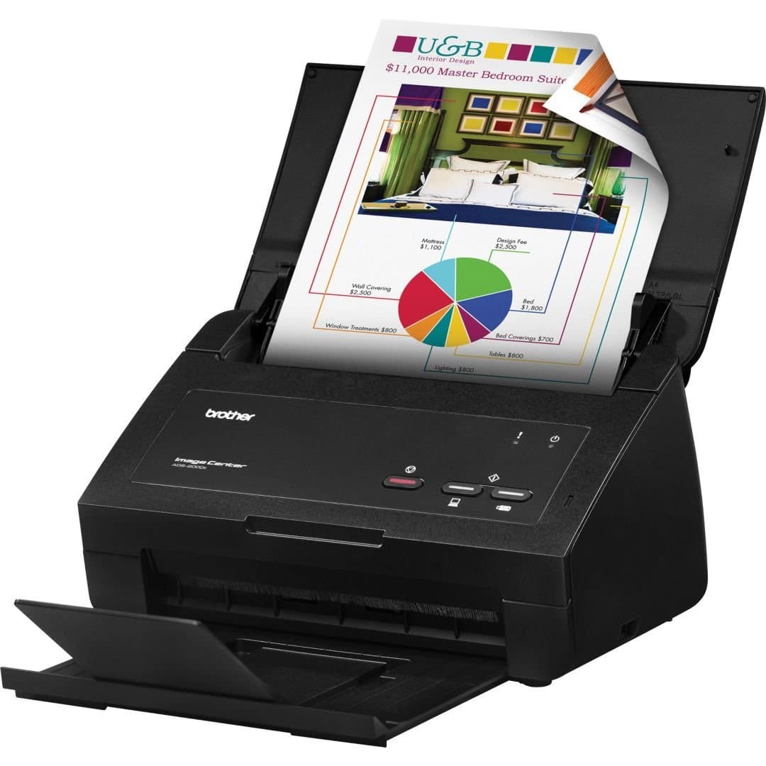 Brother ImageCenter, High-Speed Desktop Document Scanner, ADS-2000e, Multiple-Page Scanning, Multiple Scan Destinations, Duplex Scanning