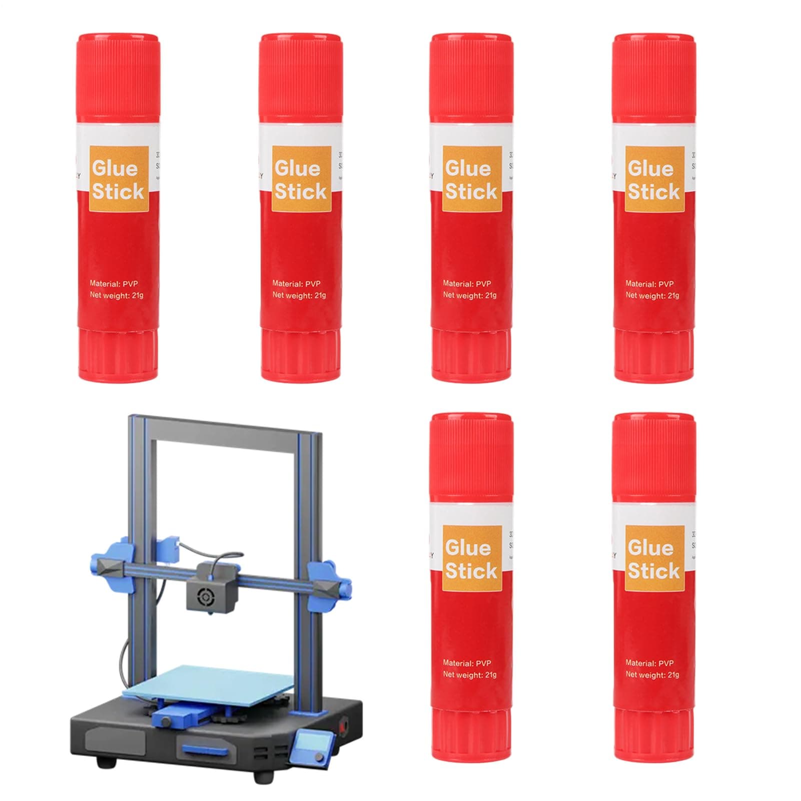 3D Printing Glue | 3D Printer Glue Stick for Hot Bed 6Piece,Warping Reducing Stick Accessories for Adhesion Plate Scanning Modeling