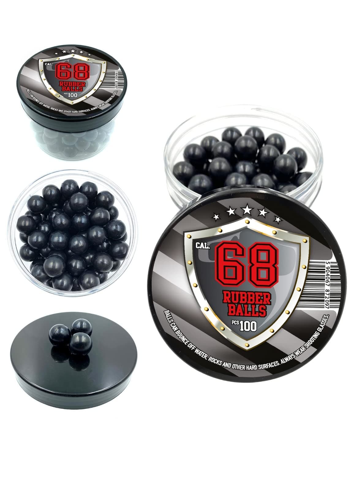 100 x Premium Quality .68 Caliber Hard 3.9 grams Heavy Powerballs Paintballs for Self & Home Defense Pistols