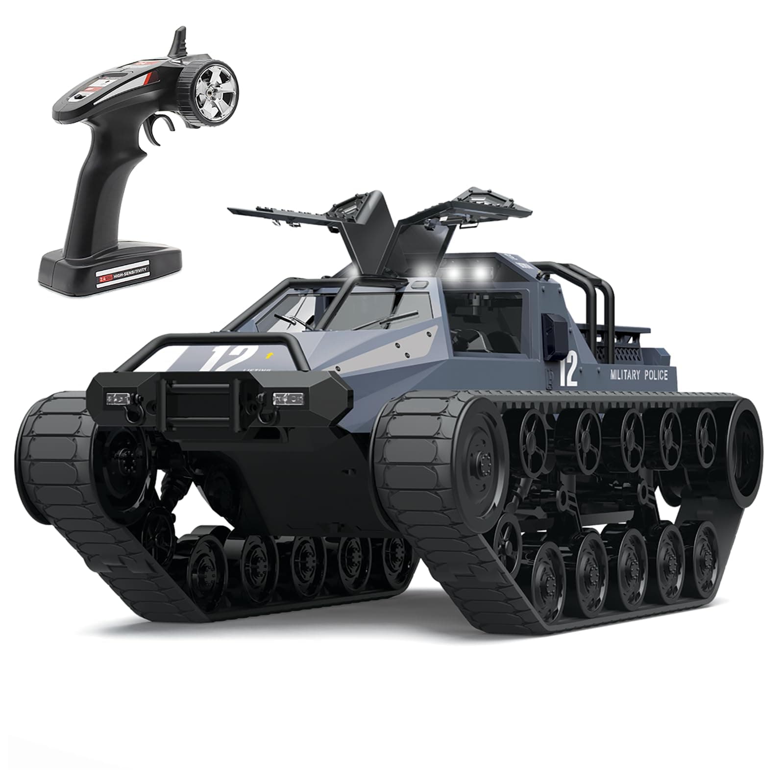 Mostop Remote Control Crawler High Speed Off-Road 4WD RC Car 2.4 Ghz RC Army Truck 1/12 Drift RC Car for Kids Adults