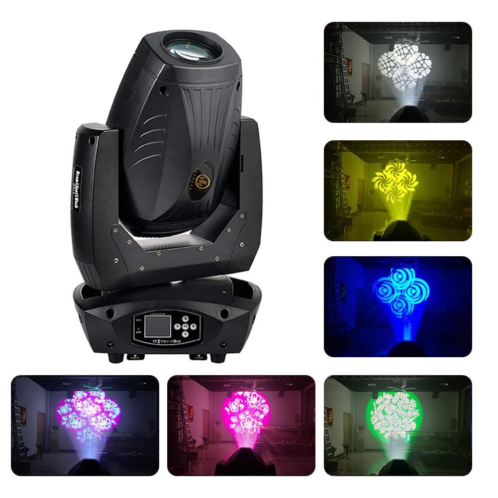 IMRELAX LED 200W Moving Head DJ Light with Spot Wash Zoom Beam 18CH Pattern DMX Stage Disco Party Light
