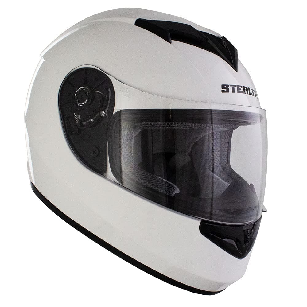 Stealth Full Face Helmet V121 Gloss White - L