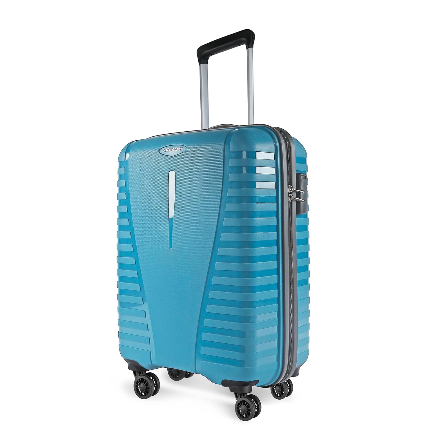 Airpro 66cm Polypropylene Hardsided Medium Size 8 Wheels Blue Trolley, Cross Teal, 26, Aristocrat Airpro 66cm Polypropylene Hardsided Medium size 8 Wheels Blue Trolley
