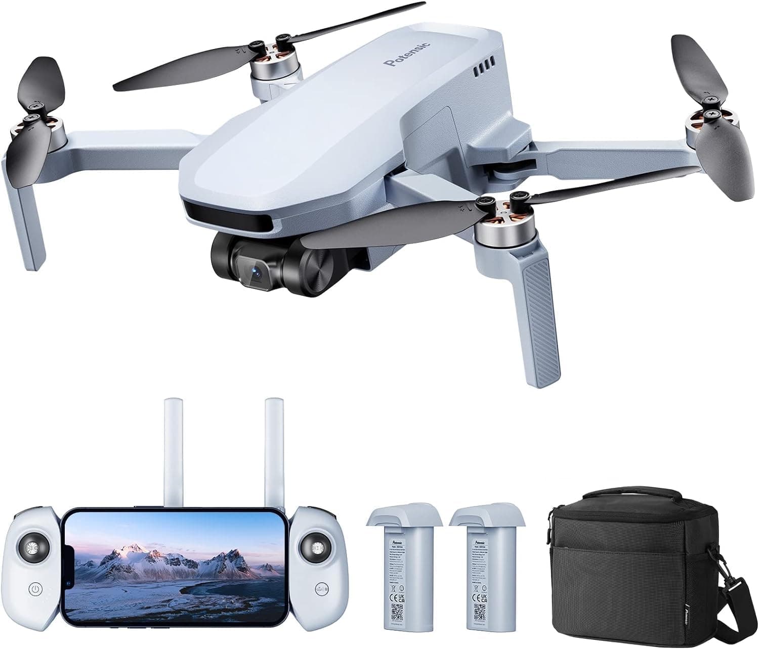 Potensic ATOM SE Drone with Camera, 4K Video, GPS, EIS Image Stabilization, Up to 62 Minutes of Flight Time, Transmission Distance, Up to 4 Km, Foldable, Lightweight, Brushless Motor, For Beginners, Birthday Gift, 2 Batteries Included (Premium Set)