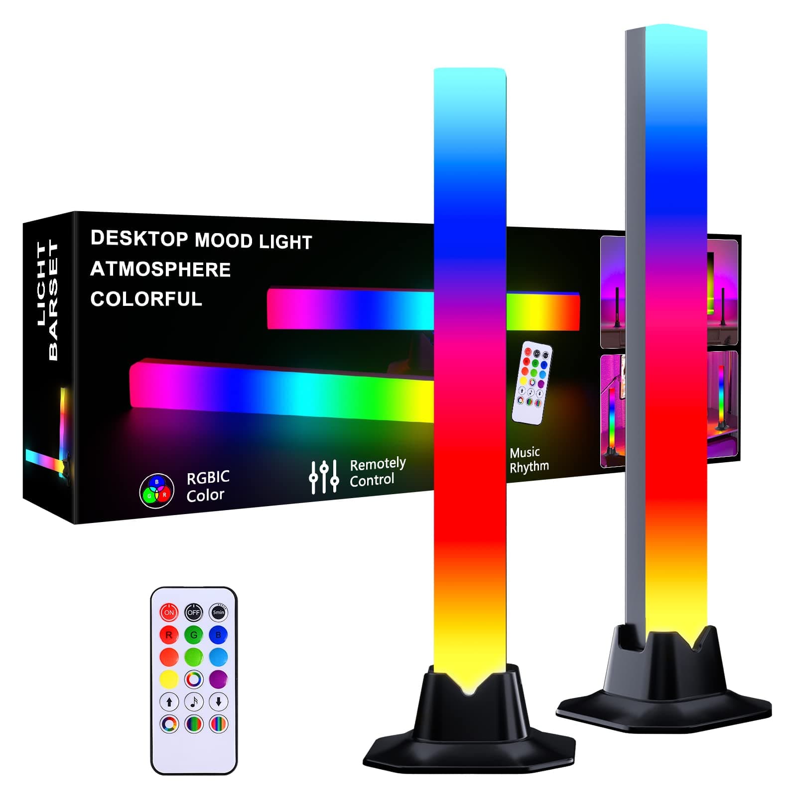 32CM LED Light Bar RGB Lamp,Smart Lighting Tower Starter Kit with Remote for PC, TV, Gaming Room and Computer Case