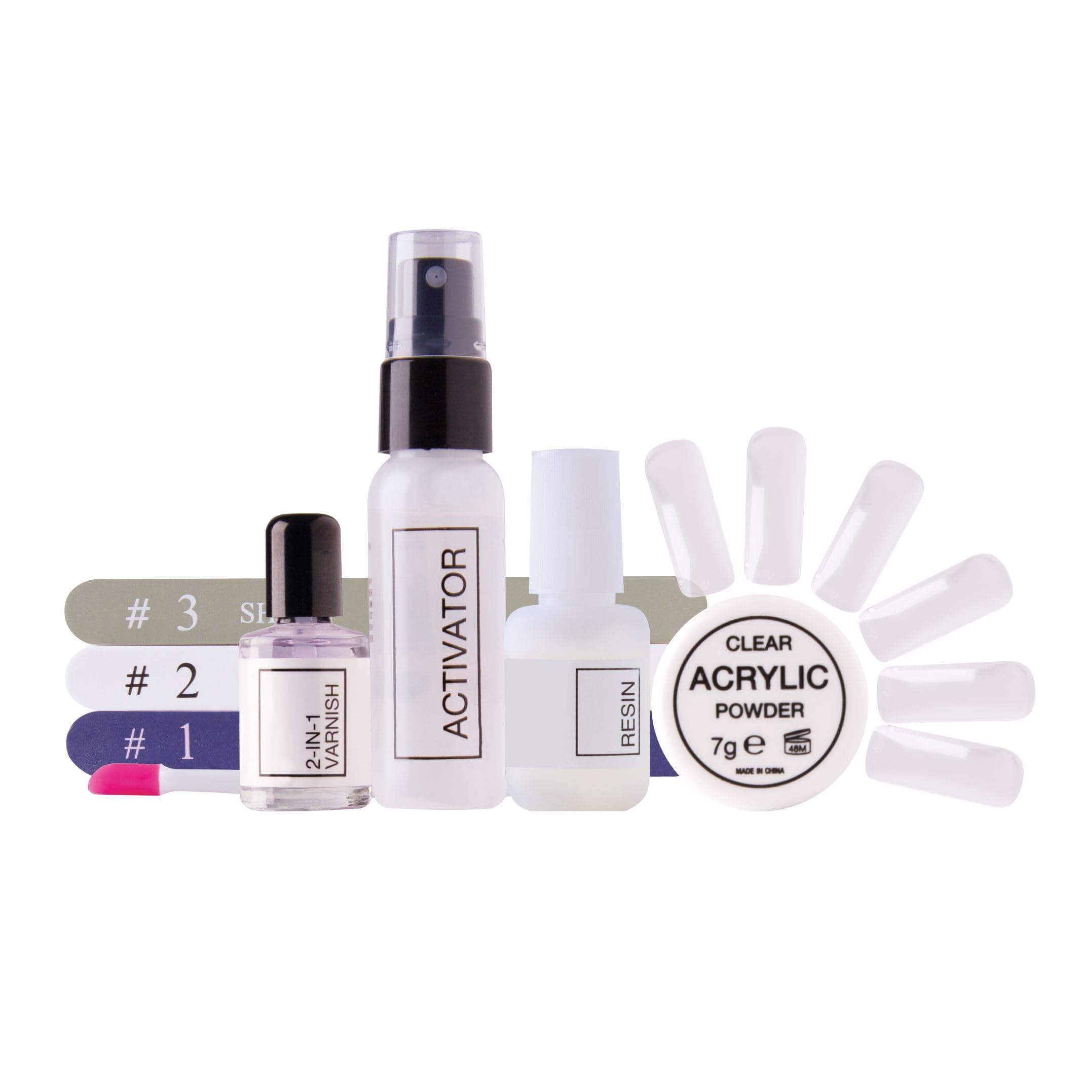 Rio Quick Dip Acrylic Nail Extensions Complete Kit, Long Lasting Wear, Natural Looking Acrylic Nails, for Beginners & Salon Professionals, Fast Drying, No UV Lamp Required, 40 Nail Extensions