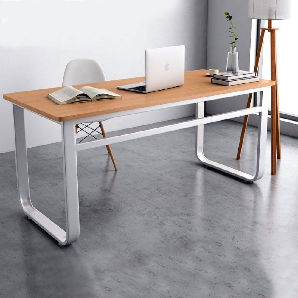 ZHYX Computer Desk Study Desk For Home Office Gaming Workstation PC Laptop Table For Living Room Bedroom (Black),Woodcolor-100 * 50 * 74