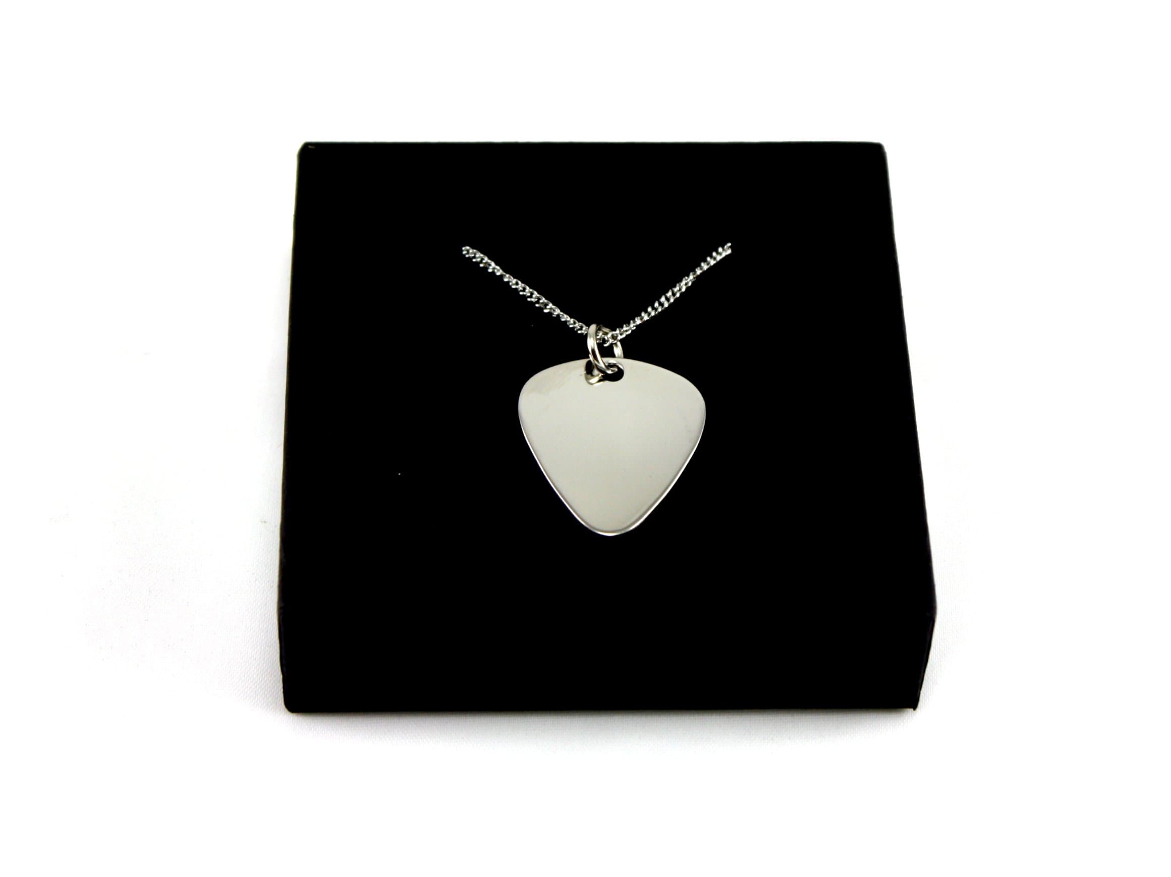 Skyway Guitar Pick Necklace Pendant Silver - Engravable