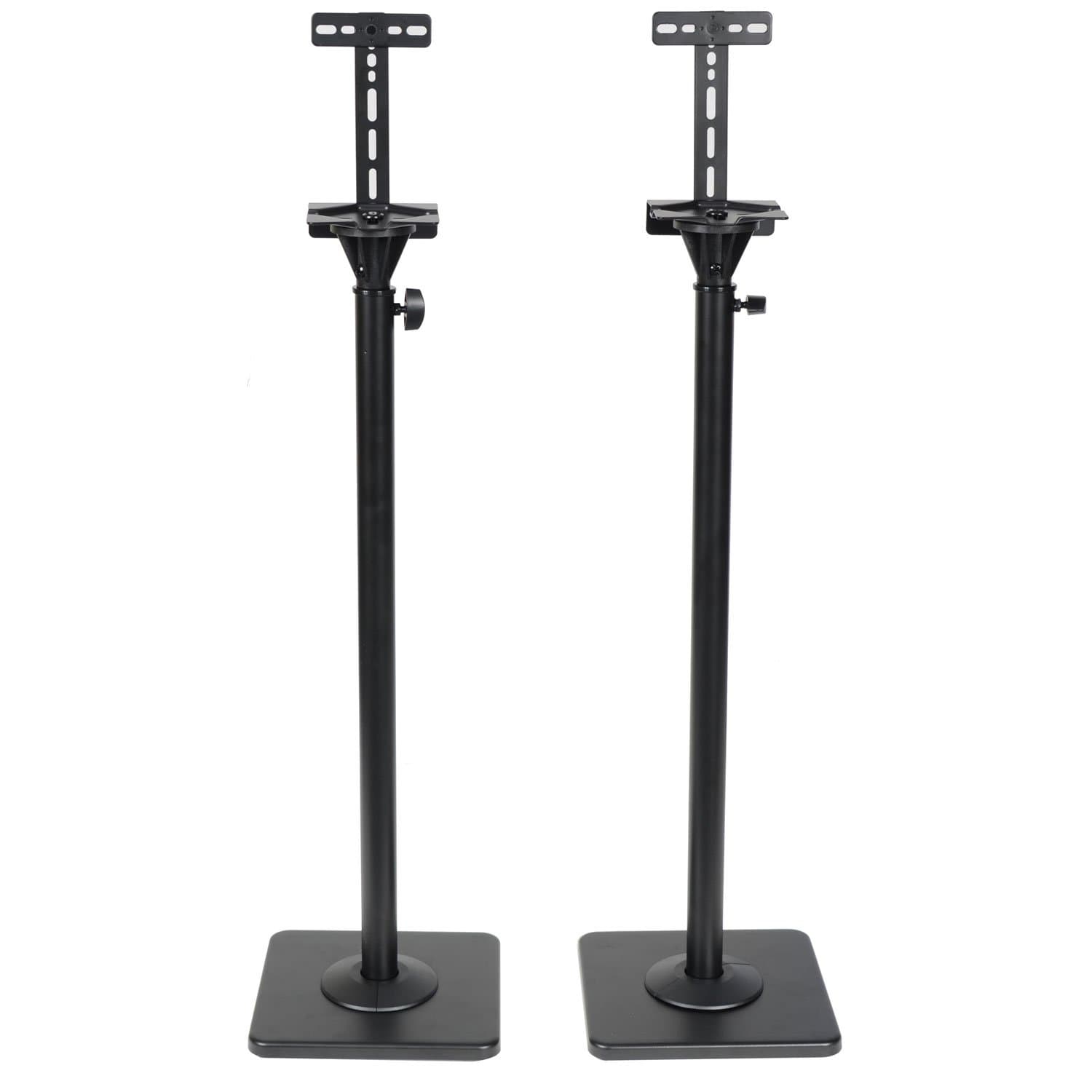 VideoSecu One Pair Height Adjustable Speaker Stands Mount Floor Stands Surround Sound Satellite Small Bookshelf Speakers Stand MS08B DA8