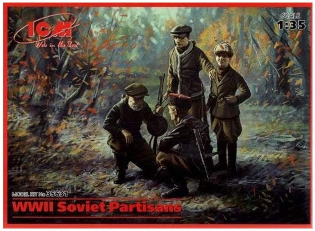 ICMICM35631 1:35-WWII Soviet Partisans 4 Figs
