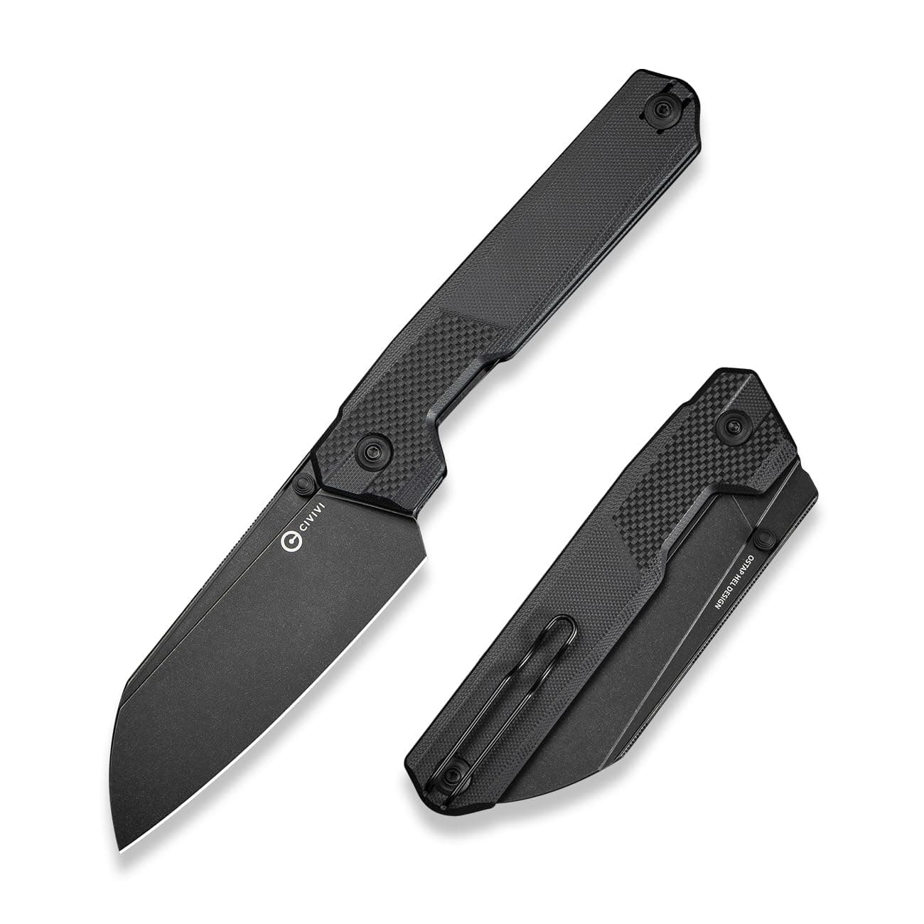 Hid Folding Pocket Knife, 4.14" Sharp 14C28N Blade G10 Handle Nested Liner Lock Kitchen Knife with Thumb Stud Opener, Ideal for Outdoor Use Camping Hiking and EDC C23008-1, Black
