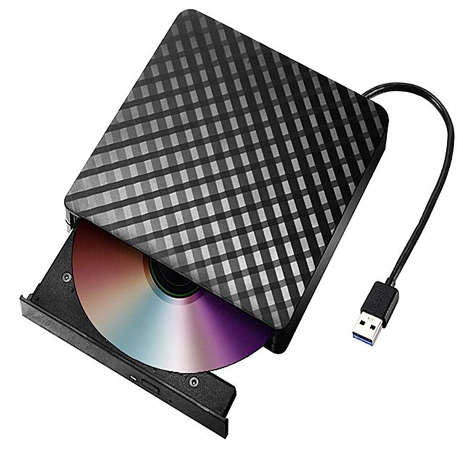 External DVD Drive USB 3.0 Portable DVD Burner/Writer/Player for Laptop Slim DVD/CD/VCD +/-RW Drive Reader Burner High Speed Data Transfer for Laptop Desktop PC Windows Mac IOS Linux