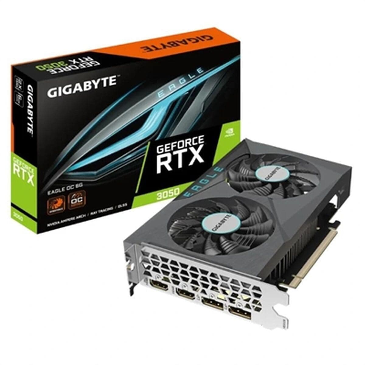 Gigabyte NVIDIA GeForce RTX 3050 EAGLE OC Graphics Card - 6GB GDDR6, 96-bit, PCI-E 4.0, 1500MHz Core Clock, 2x DP 1.4a, 2 x HDMI 2.1, NVIDIA Ampere - GV-N3050EAGLE OC-6GD