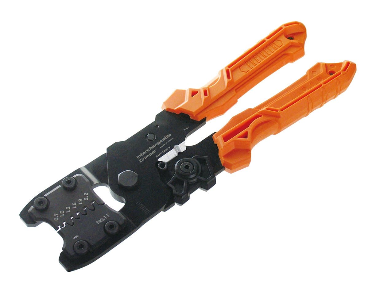 ENGINEER Precision Crimping Tool (Size S) Made in Japan Handy Crimper with Interchangeable Die Set: PAD-11