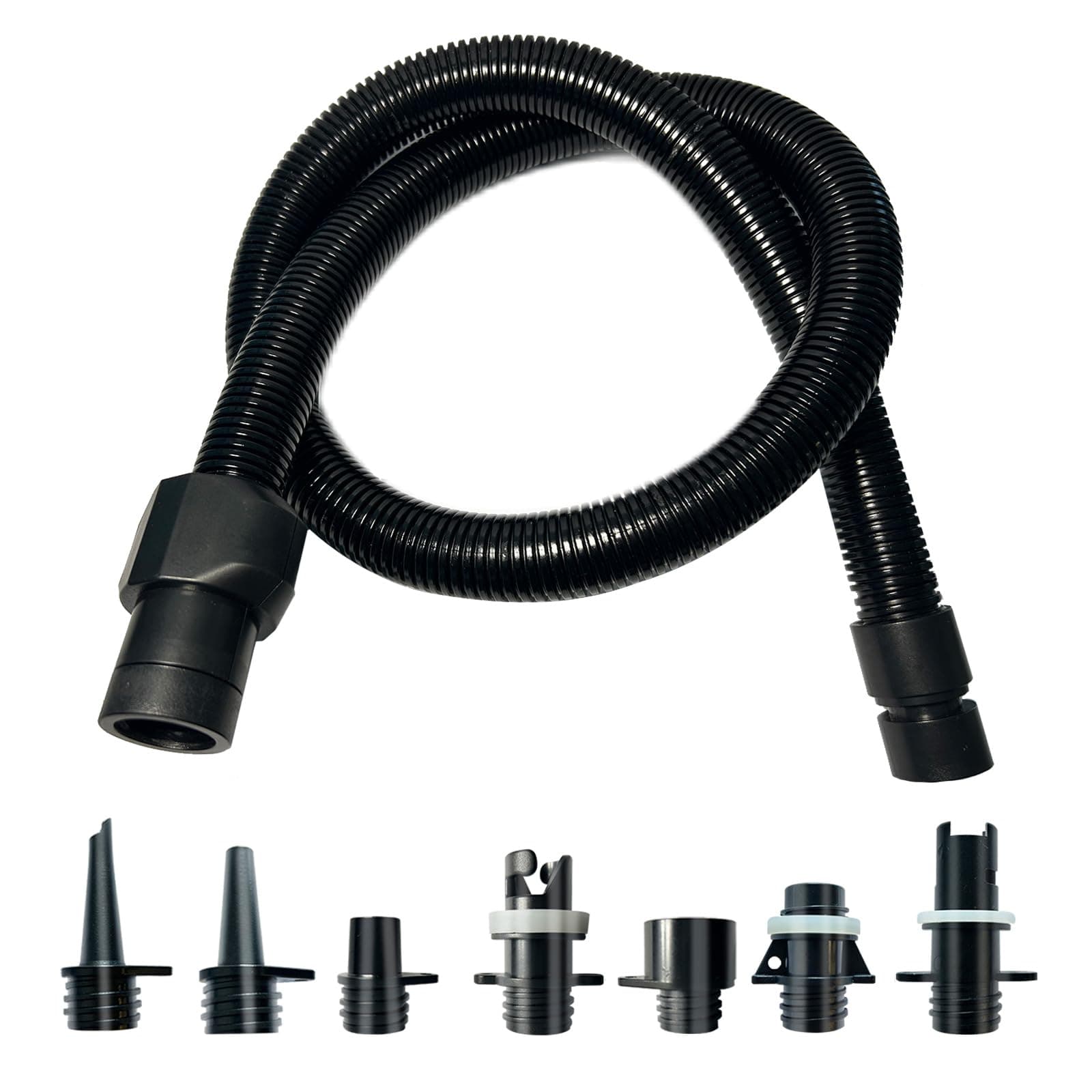 Paddle Board Pump Adapter Set, 1 Sup Pump Hose 7 Sup Air Nozzles, Sup Pump Replacement Parts, Paddleboard Electric Air Pump Accessories Attachment for Inflatable Boats, Rafts, Kayak
