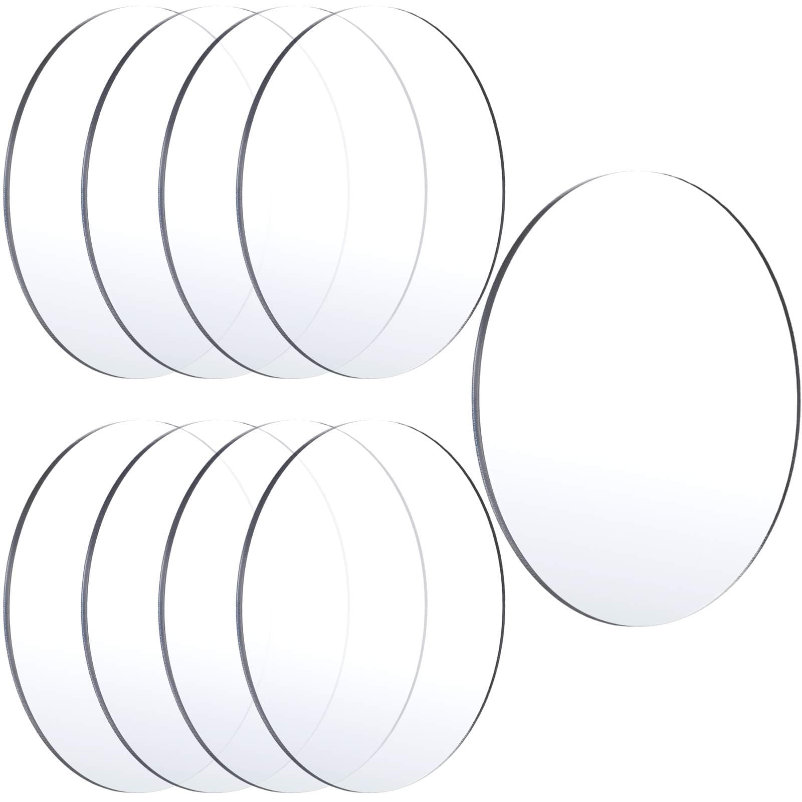 Jetec 8 Pieces Clear Acrylic Sheets Round Acrylic Discs 1/12 Inch Thick Acrylic Panel Transparent Acrylic Board for DIY Craft Project Signs Picture Frame Display (6 Inch)
