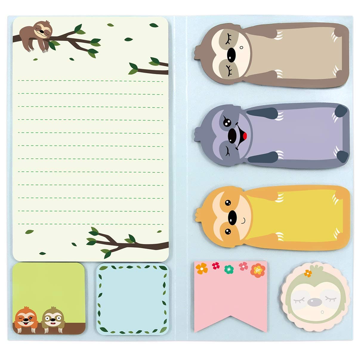 Fancy Land Sloth Sticky Notes Set Notepads 240 Sheets Book Notes for Sloth Lovers Kids Office School Friends Teacher Appreciation Gifts Lazy Day Small Gifts Employee Administrative Professional Day