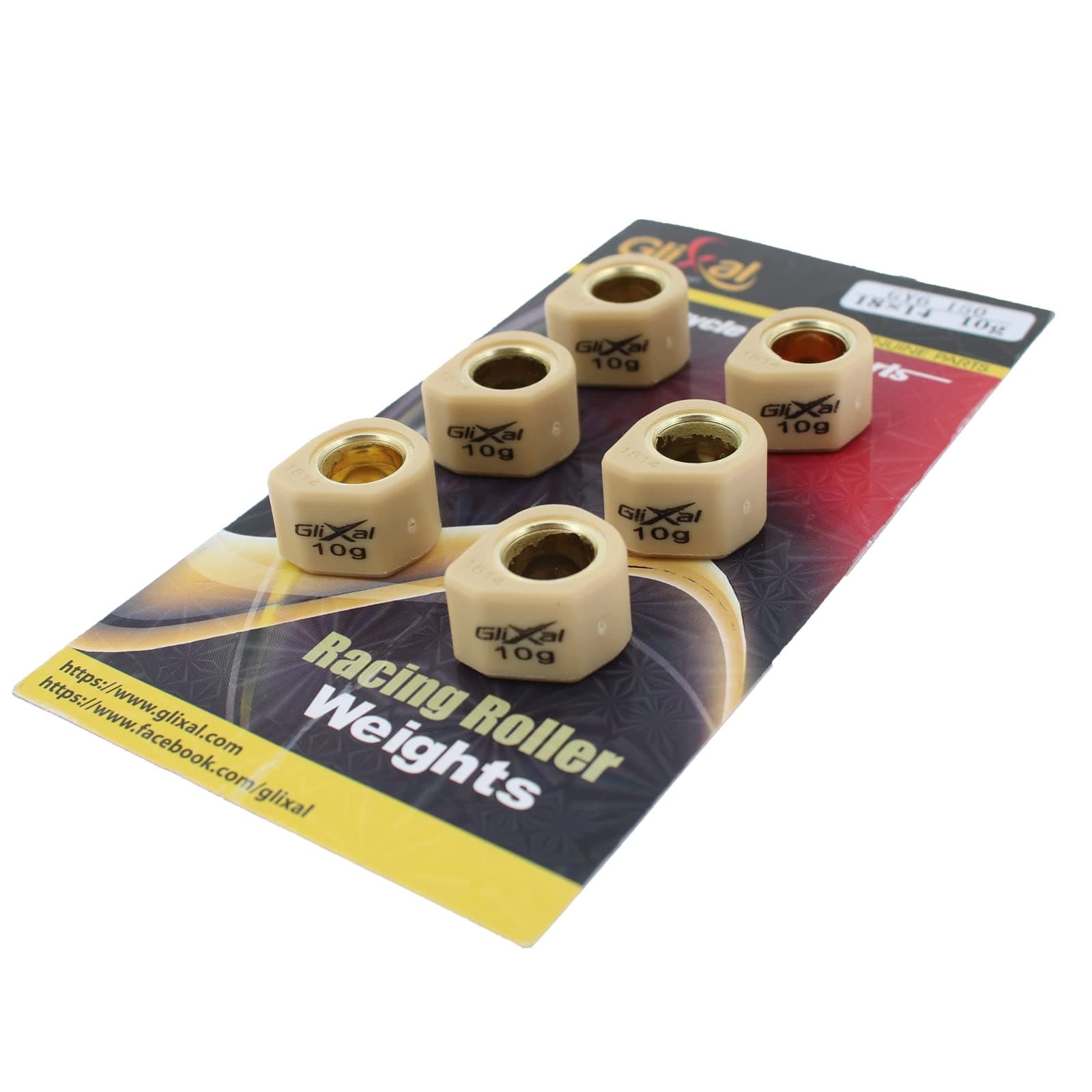 18x14mm High Performance Polygon Variator Sliders, Racing Sliding Roller Weights 152QMI 157QMJ GY6 125cc 150cc Scooter Moped ATV (10 Gram)