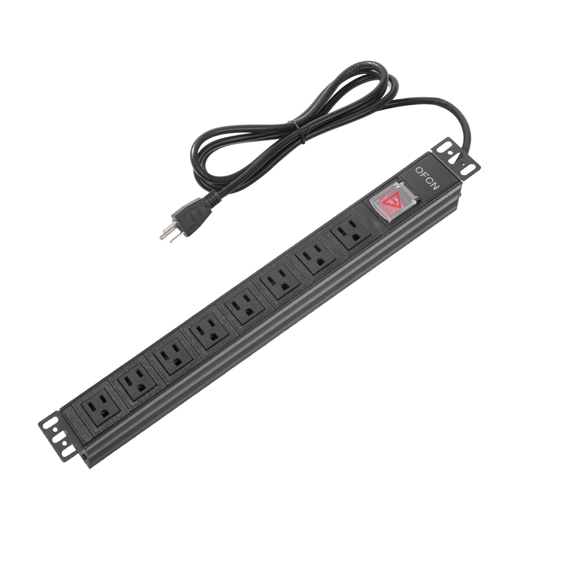 19" 1U Rack Mount PDU Power Strips 8 Outlet Mountable Power Strip, Wall Mount Outlet Power Strip Heavy Duty, Wide Spaced 15A 125V 1875W, 6 FT SJT 14AWG Power Cord (6FT) (8 Outlet)