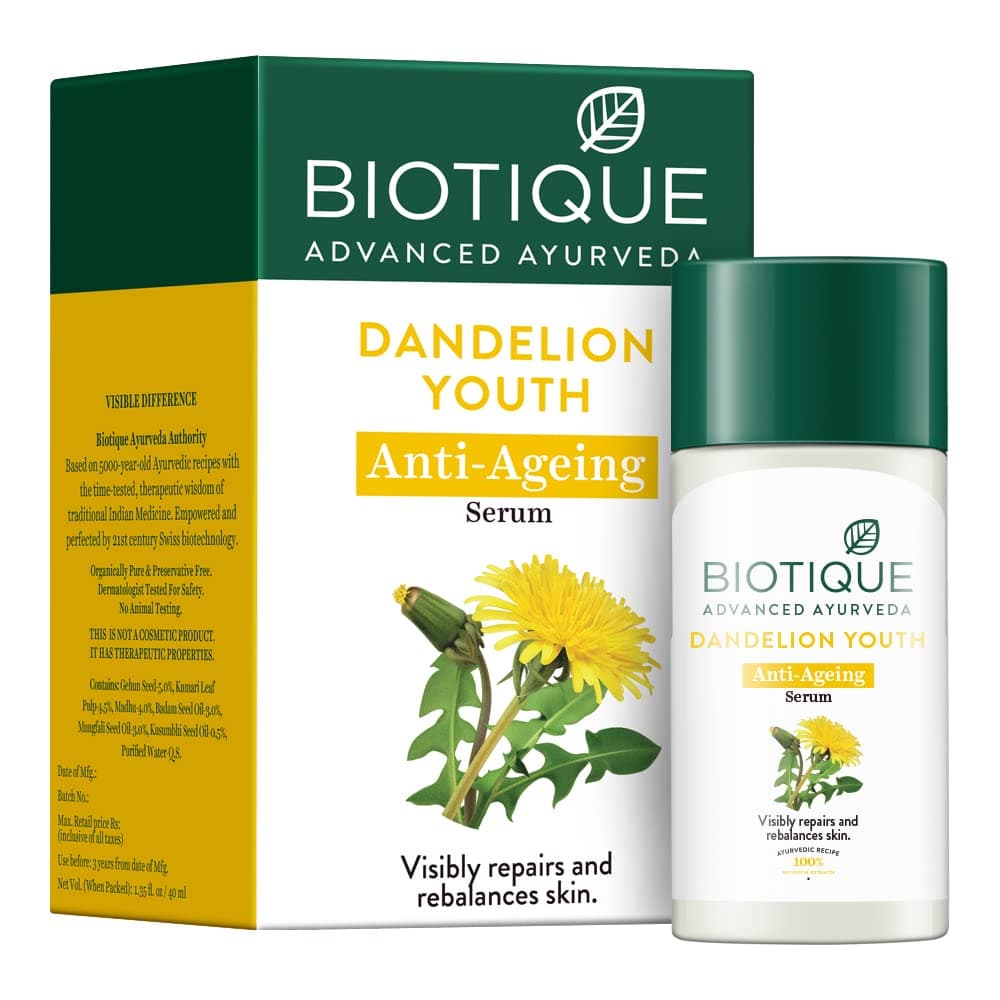 Biotique Bio Dandelion Visibly Ageless Serum, 40 ml, multi