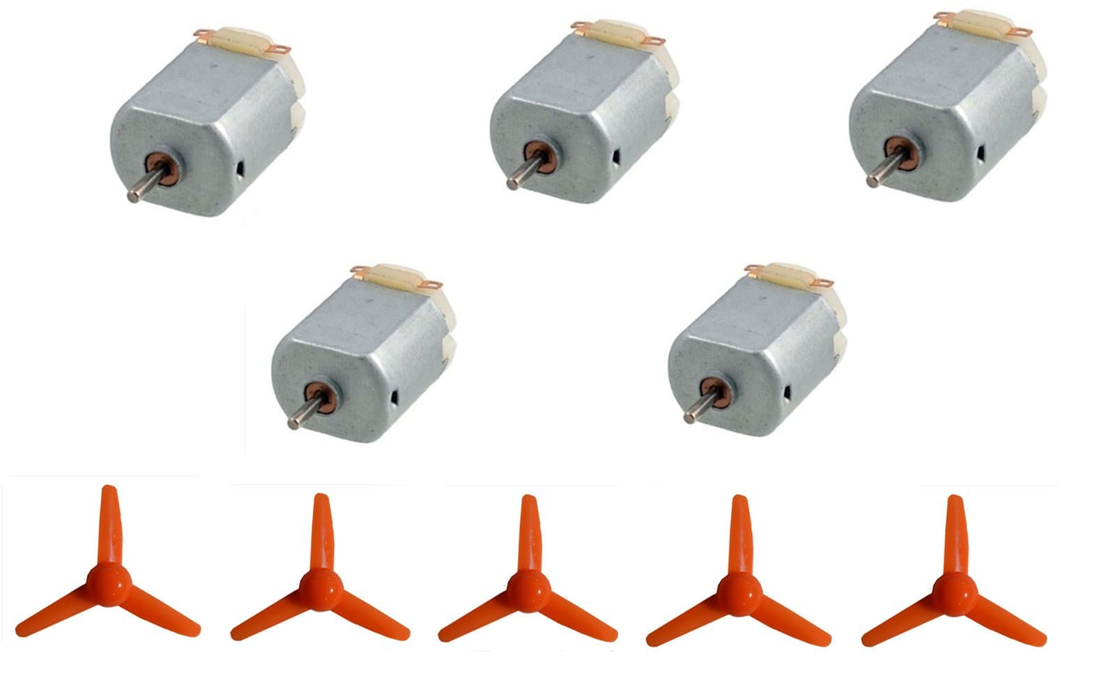 5 pcs 1.5-3v Rectangular Mini Motor Propeller for Model Aircraft