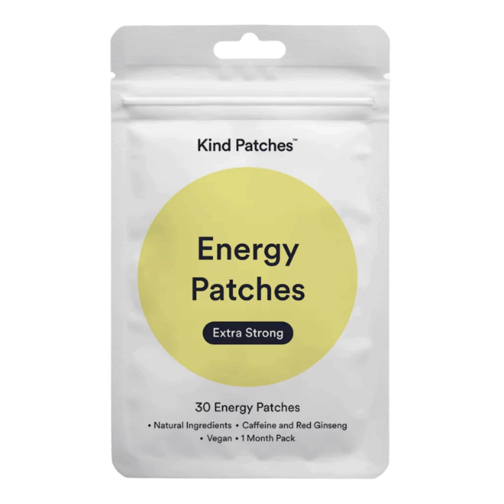 – Energy Patches - Extra Strong | Energy Boost Support | Botanical Plant-Based Formula with Caffeine, Red Ginseng & Vitamin B Complex | 30 Vegan Patches