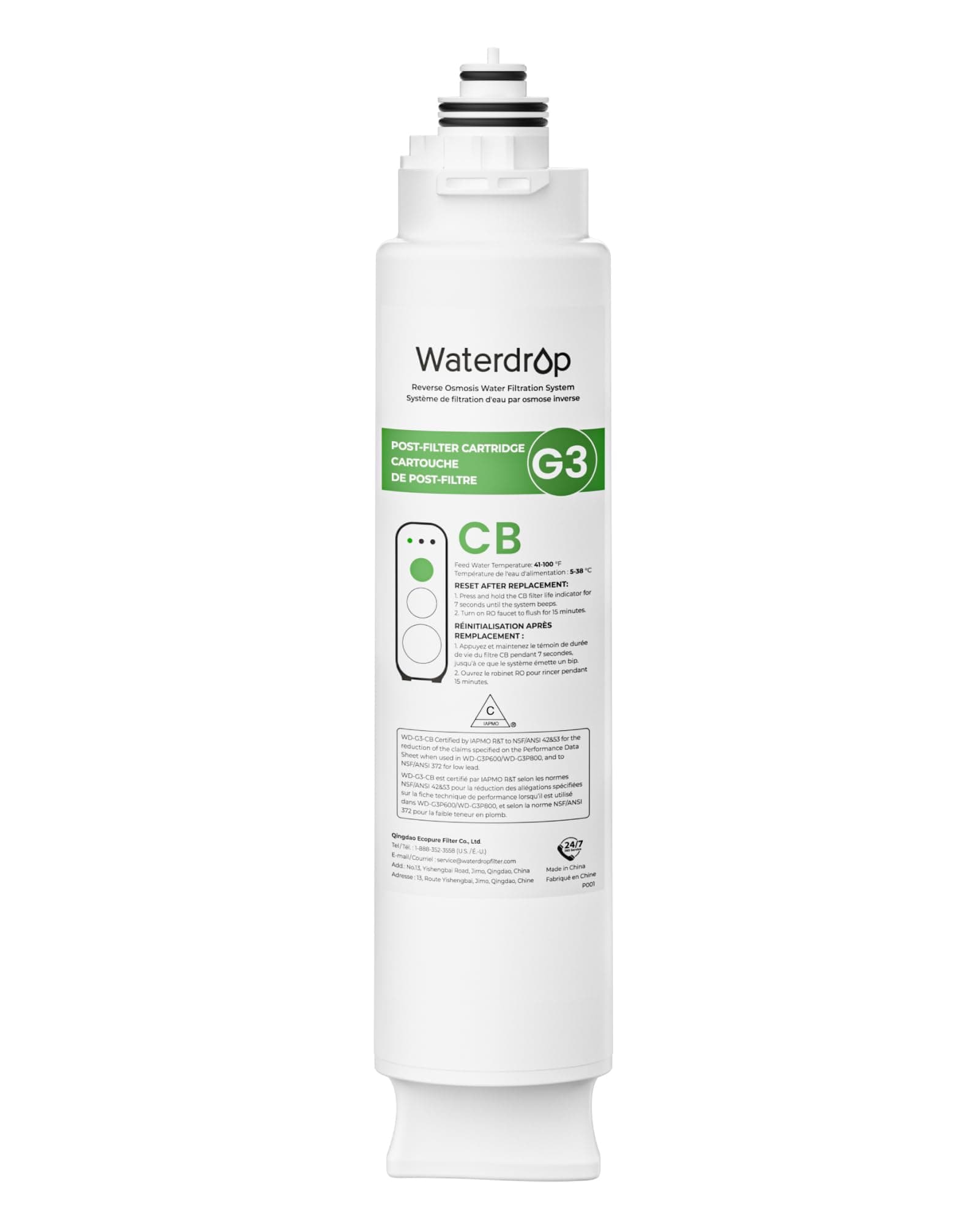 WD-G3-N3CB Filter, 1-Year Lifetime, Replacement for WD-G3-W Reverse Osmosis System (Package May Vary)