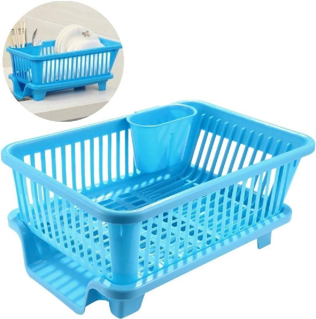 Simxen Plastic New Draining Tray Dish Drainer Drying Rack Tray Sink Holder Basket