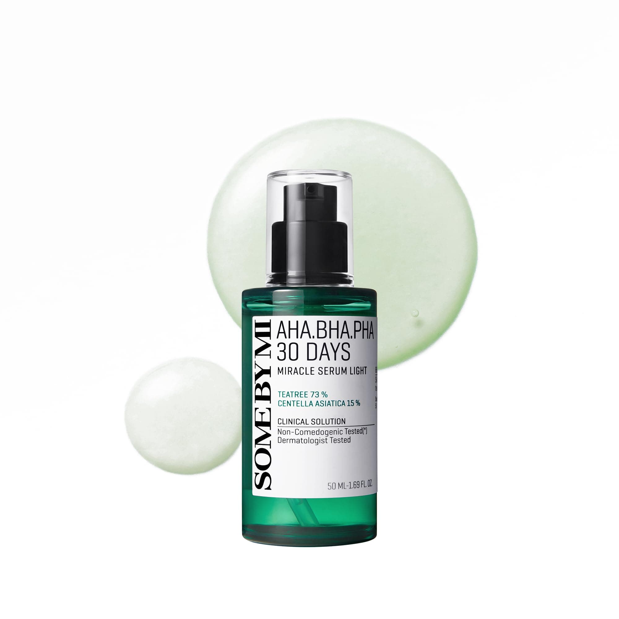 AHA BHA PHA 30 Days Miracle Serum Light - 1.69Oz, 50ml - Made from Tea tree Leaf Water for Oily Skin - Daily Moisturizing Face Serum - Skin Calming and Refreshing Effect - Korean Skin Care