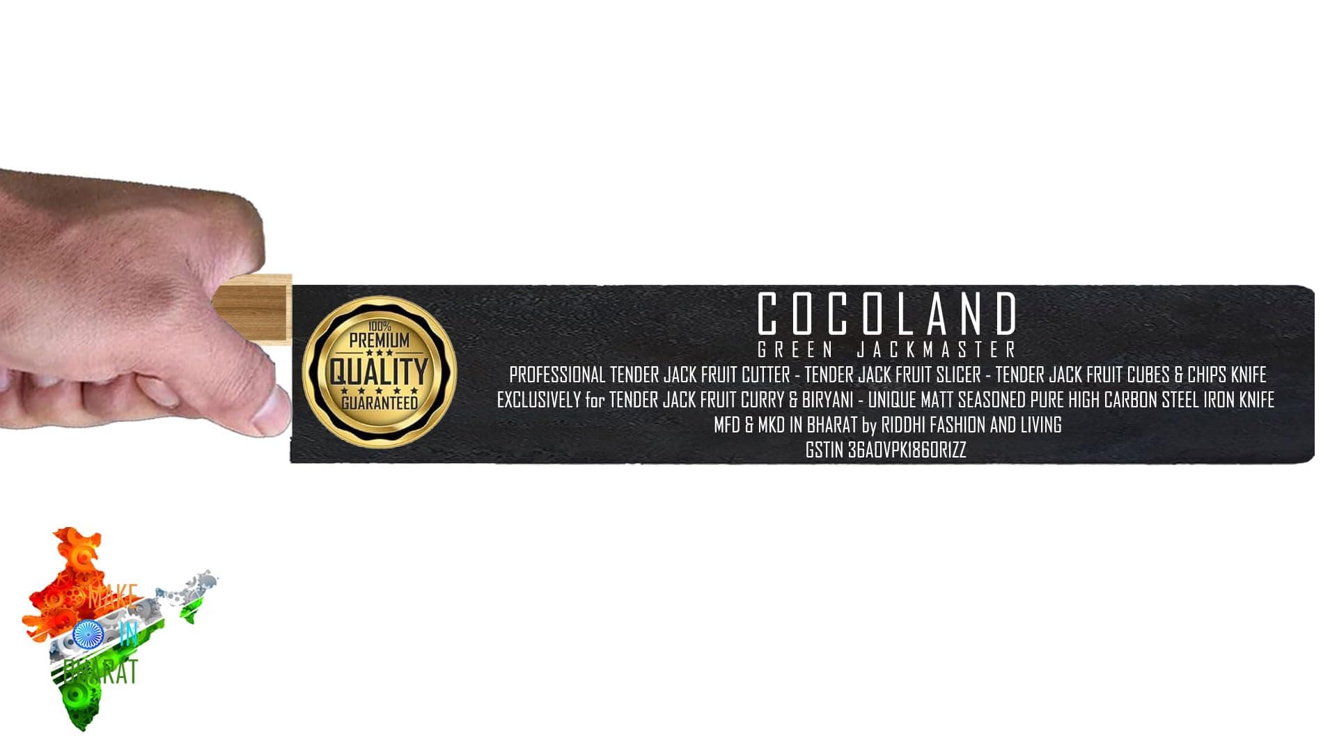 COCOLAND JACKMASTER - PROFESSIONAL RAW JACK FRUIT CURRY KNIFE/CHOPPER KNIFE/CHIPPER KNIFE/SLICER IRON KNIFE (UNIQUE MATT SEASONED)