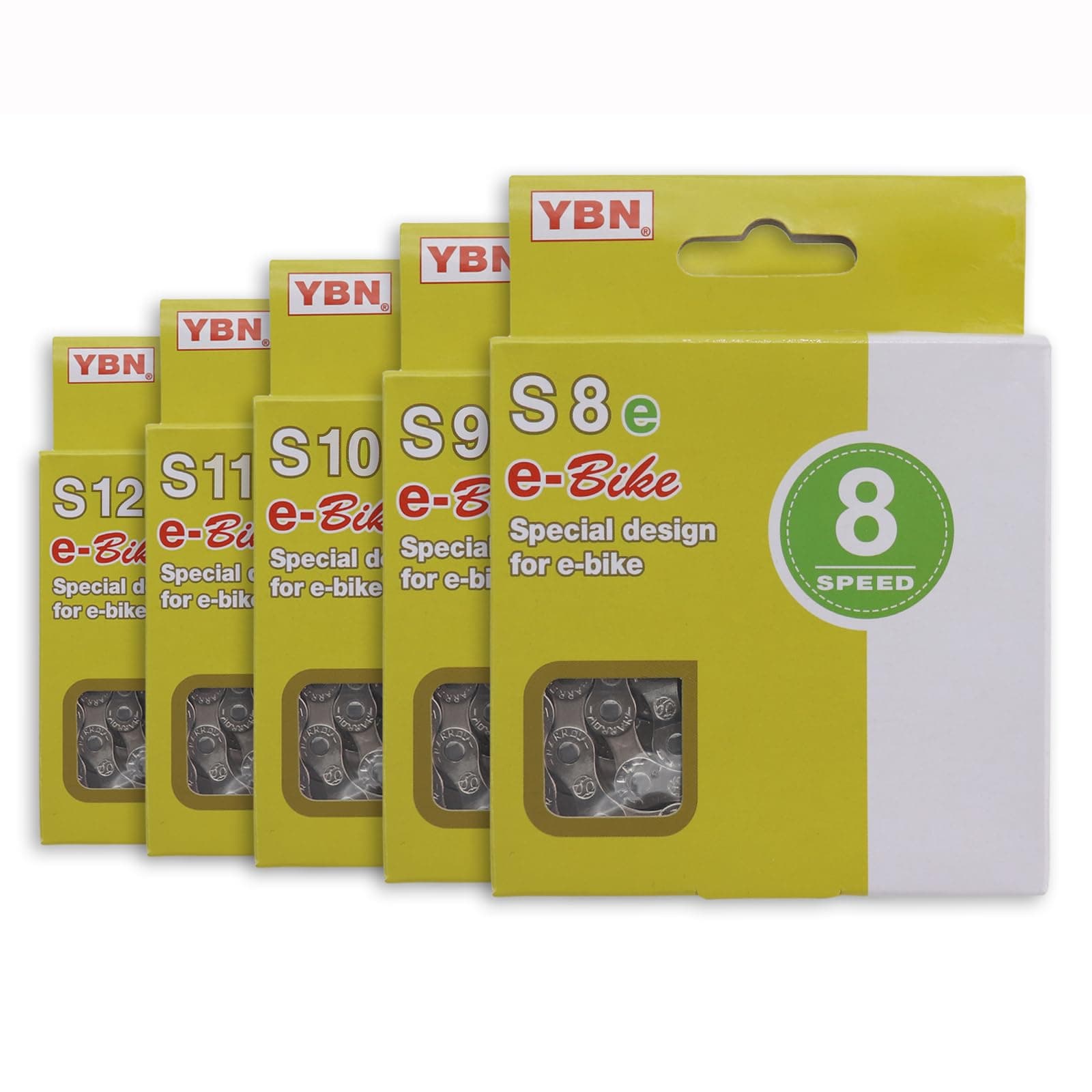 YBN E-Bike Chain 9 Speed for Mid Motor E-Bike for Bosch Bafang for Shimano Electric Bike 136links High Strength Chain,9 Speed