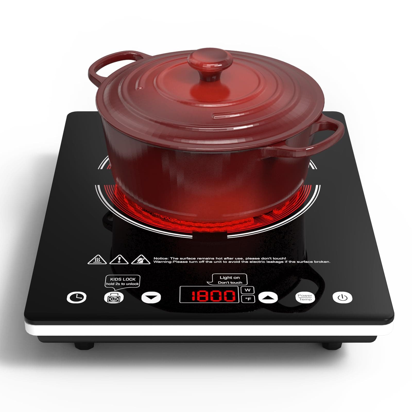 Single Burner Electric Cooktop 1800W