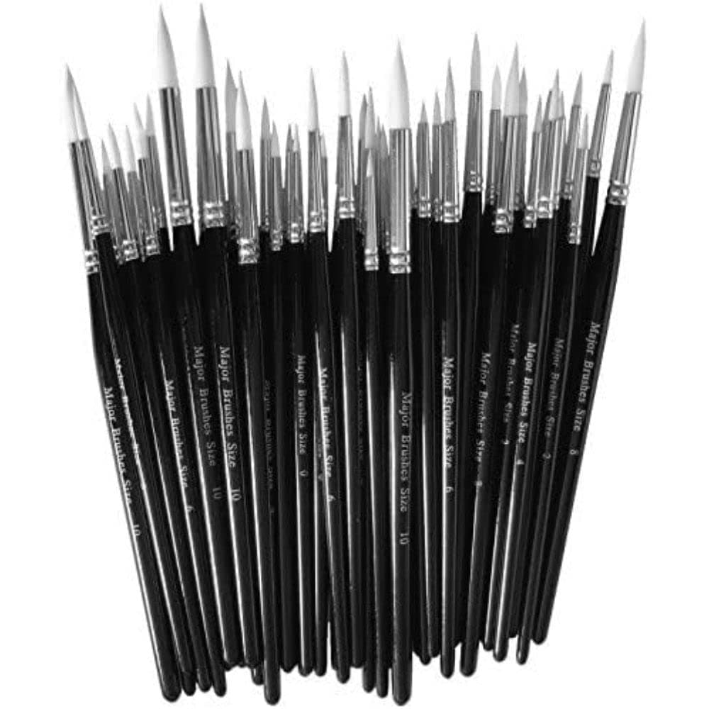 Major Brushes Assorted Synthetic Sable Brushes (Class Pack of 50)
