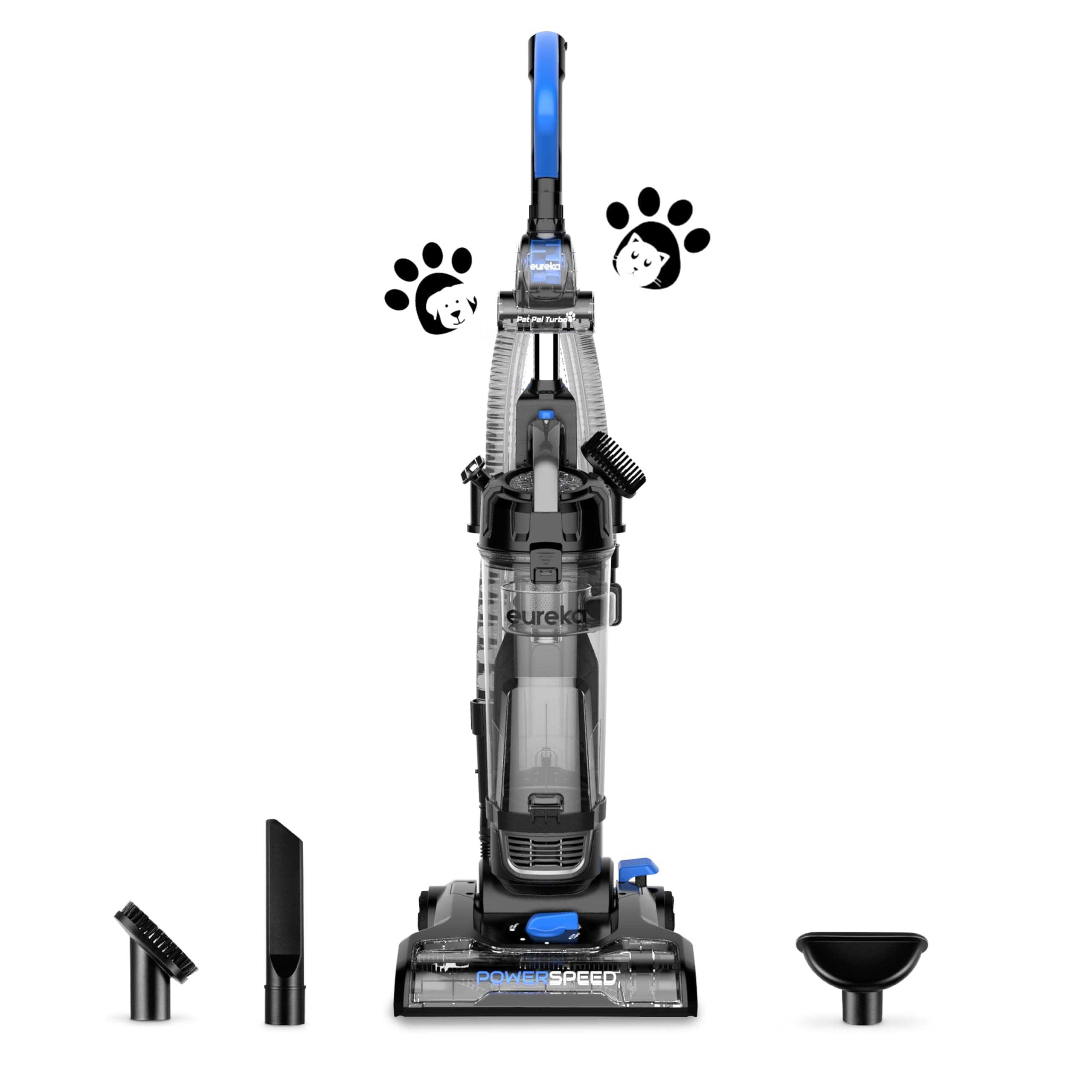 Eureka PowerSpeed Lightweight Upright Vacuum Cleaner for Carpet and Hard Floor, Powerful Bagless Upright Vacuum Cleaner for Home Pets, NEU181A, Blue