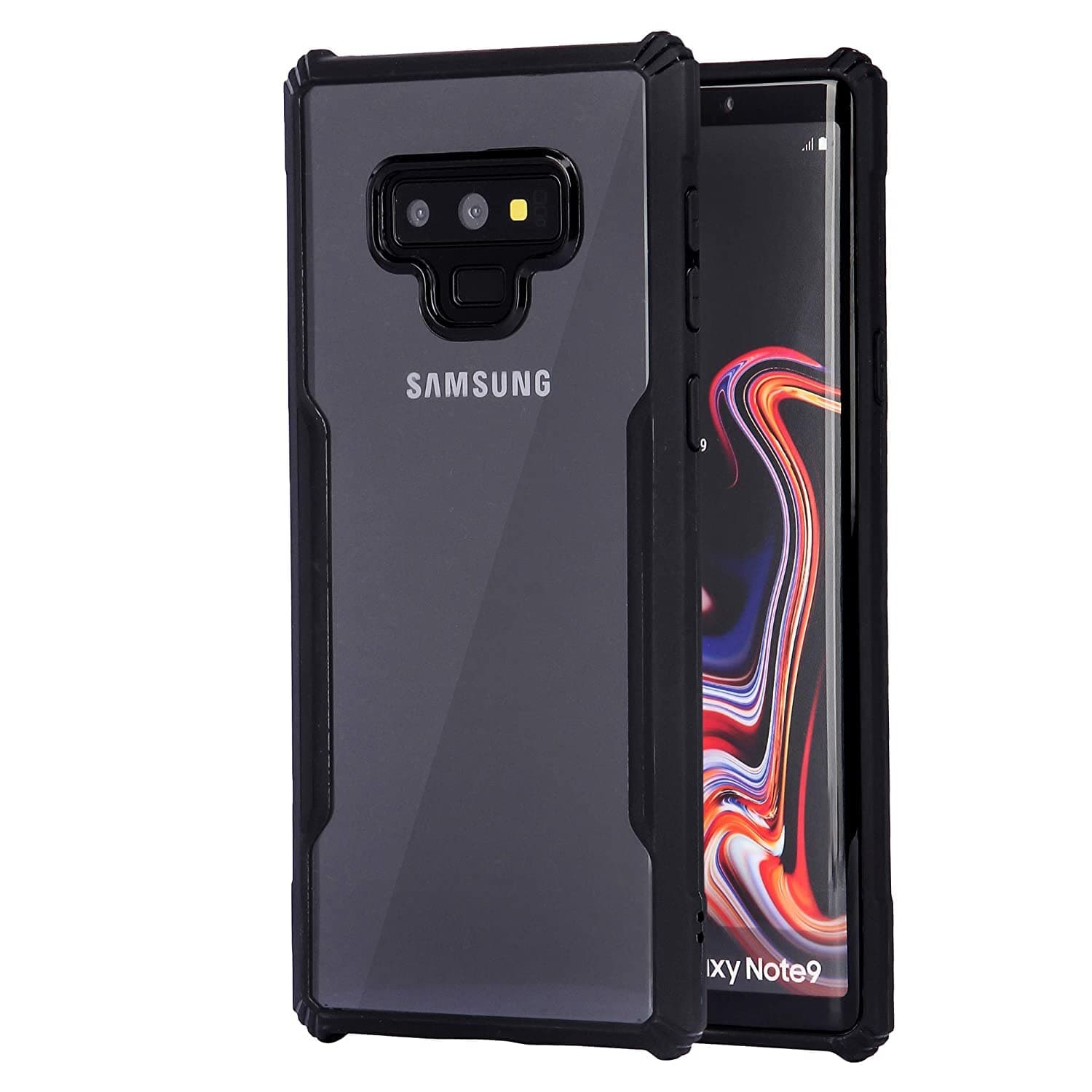 Amazon Brand - Solimo TPU 360 Degree Protection Black Border Back Cover for Samsung Galaxy Note 9 - Black