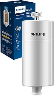 Philips AWP1775 - In-Line Shower Filter - Reduces Chlorine by up to 99 Percent I Easy to Instal I Fits all UK and Eire Shower hoses and taps I White