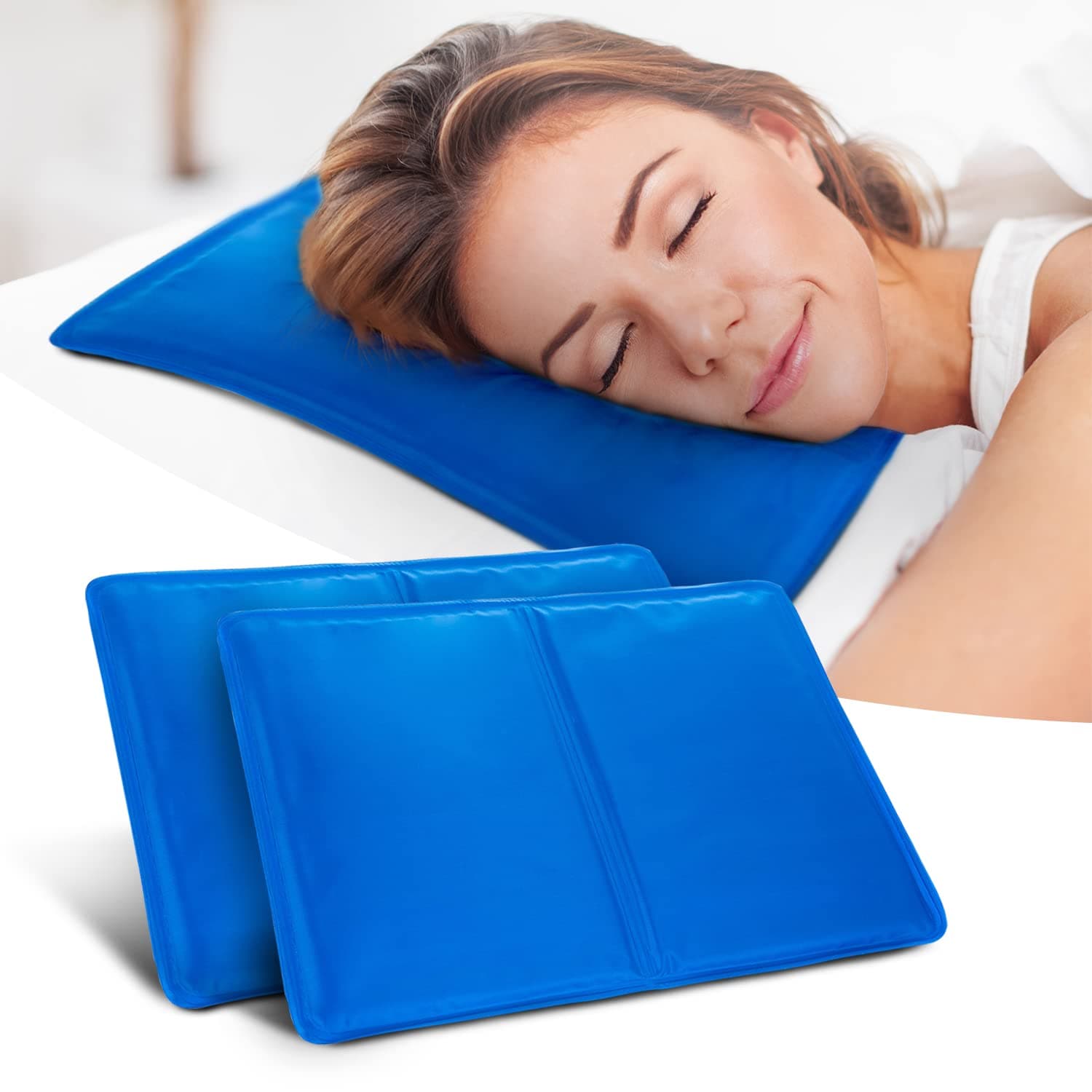 KEPLIN 2X Cooling Gel Pillows LARGE - Improving Sleep, Flu & Fevers, Migraine Headaches
