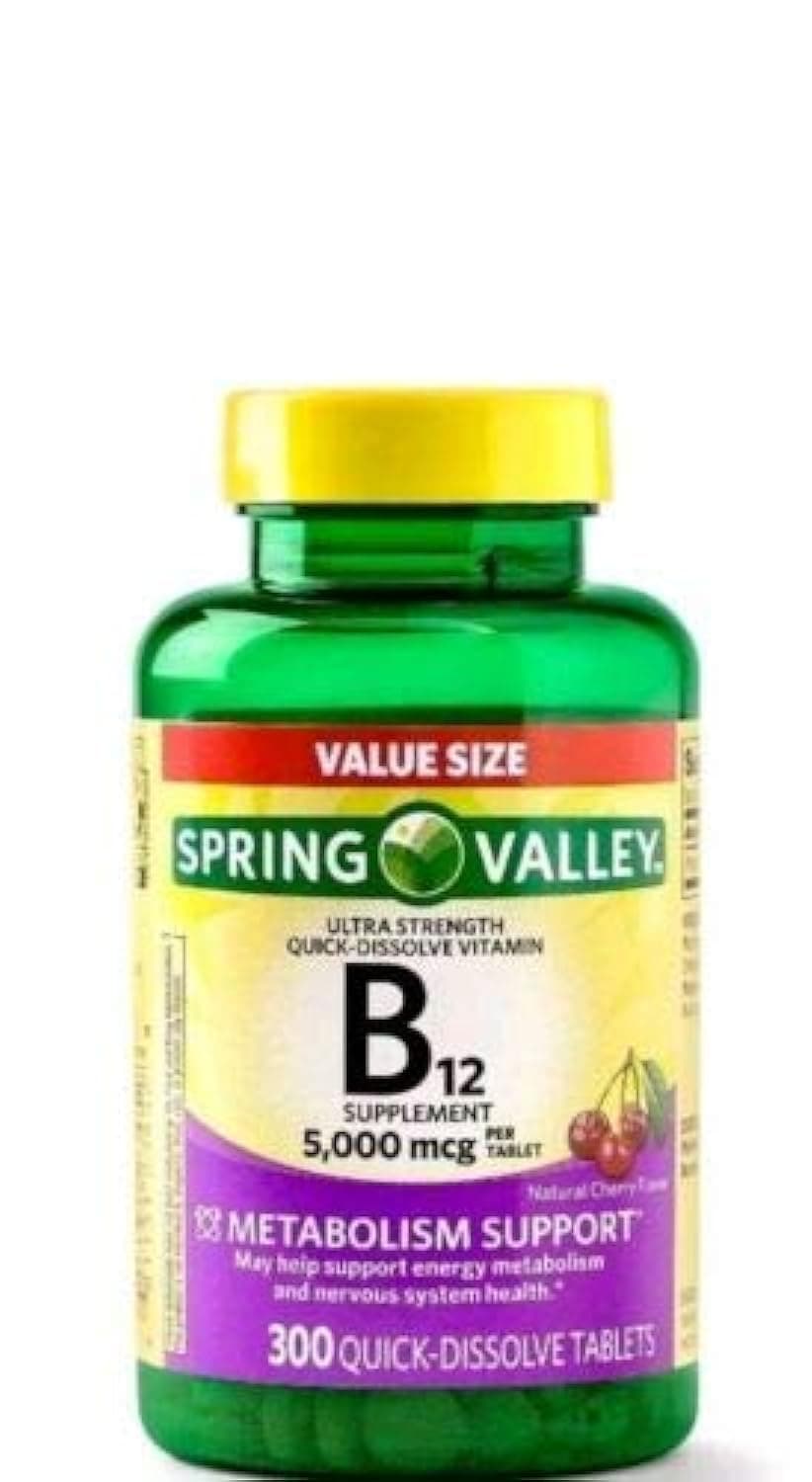 Spring ValleyB12 5000mcg 300ct Metabolism Support