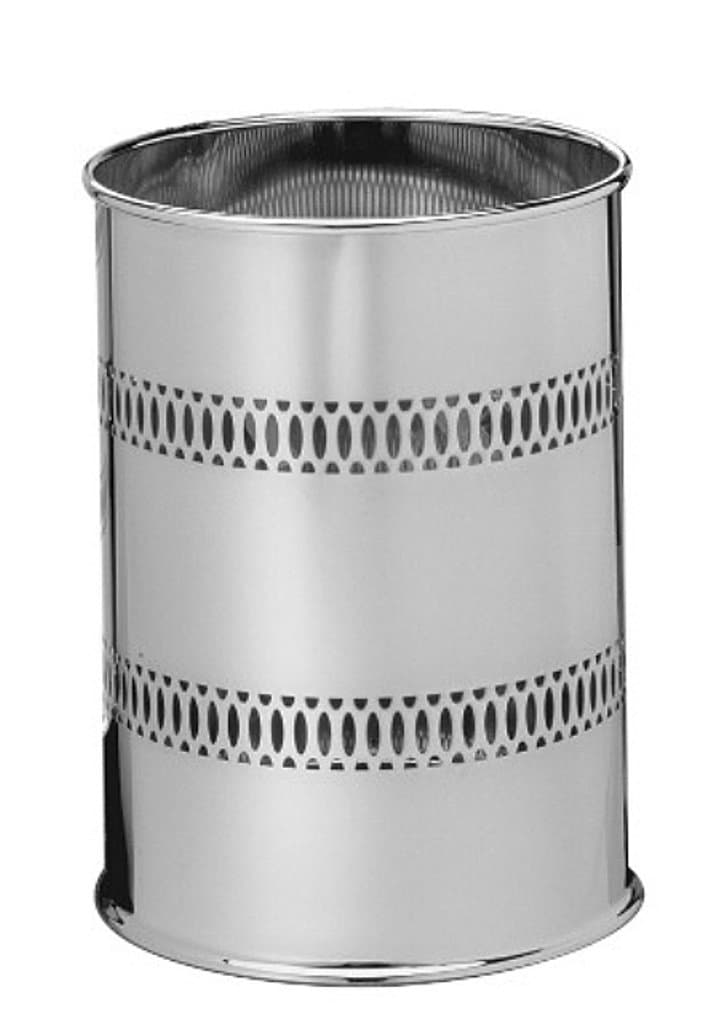 Taymor Chrome Round Metal Wastebasket