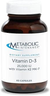 Metabolic Maintenance Vitamin D3 25000 IU with Vitamin K2 MK-7 - Delivers 625 mcg Vitamin D3 - Supports Bone Strength, Immune Balance & Healthy Mindset - 90 Servings - 90 Capsules