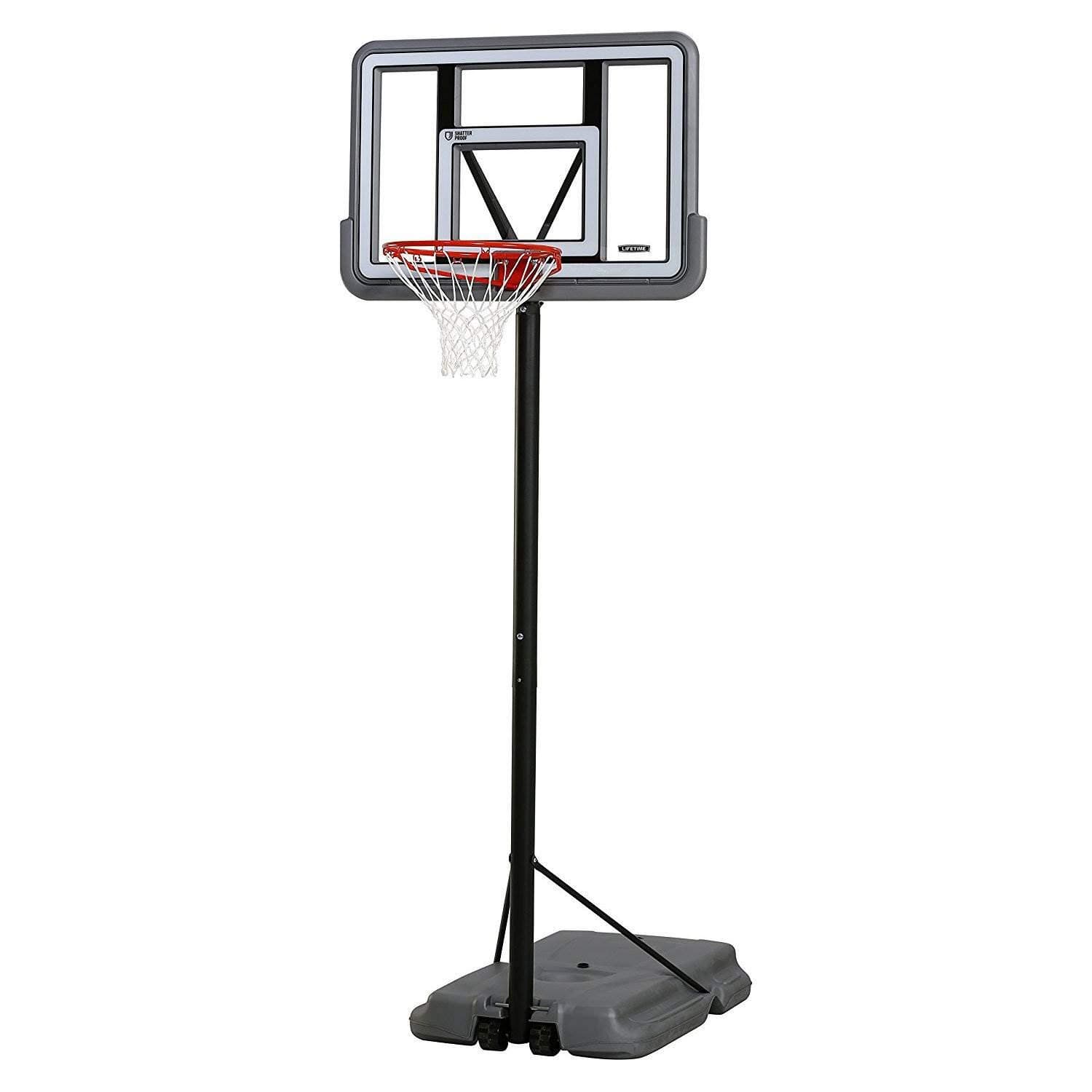90690 Portable Basketball System, Gray, 44" Polycarbonate Backboard