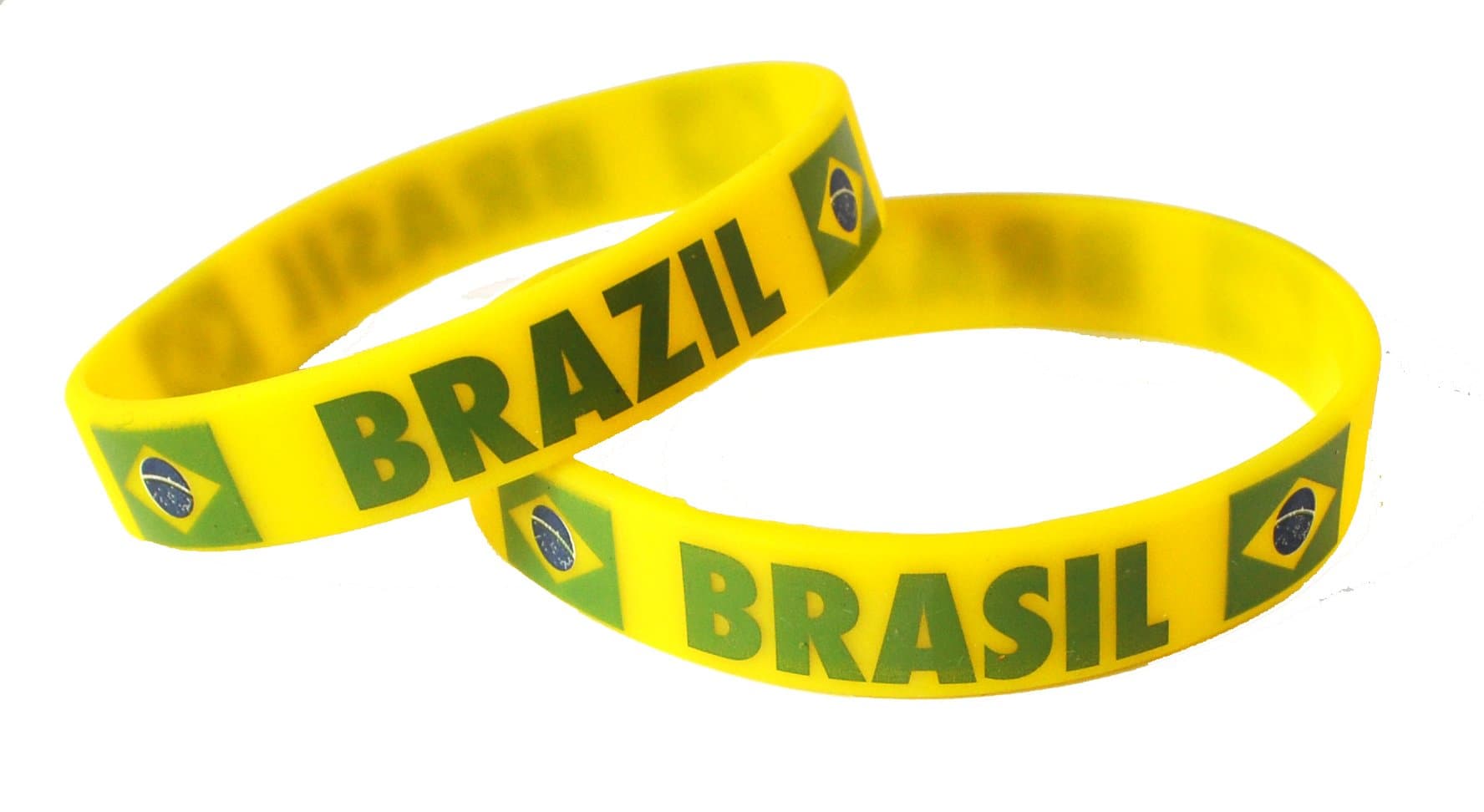 5 x Brazil Silicone Wristbands