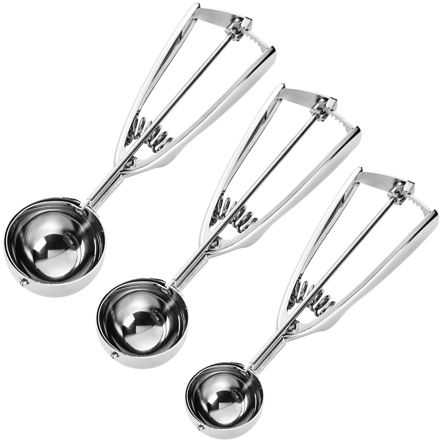 JUNADAEL JCookie Scoop Set, Cookie Dough Scoop, Cookie Scoops for Baking Set of 3, Include Large/Medium/Small, for Cookies, Ice Cream, Muffin, Cupcakes